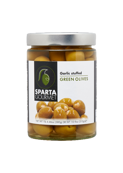 Zielone oliwki z czosnkiem SPARTA 580g