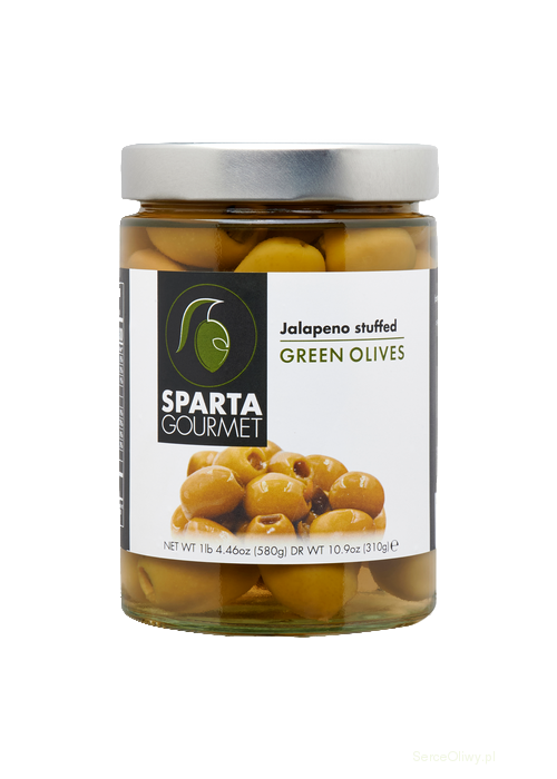 Zielone oliwki nadziewane Jalapeno SPARTA 580g